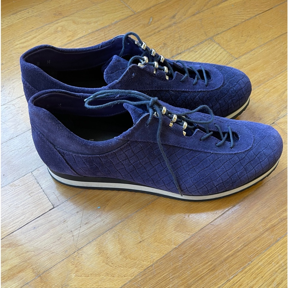 Stuart Weitzman Woven Leather Oxford Sneakers - Size 8 - Picture 6 of 8